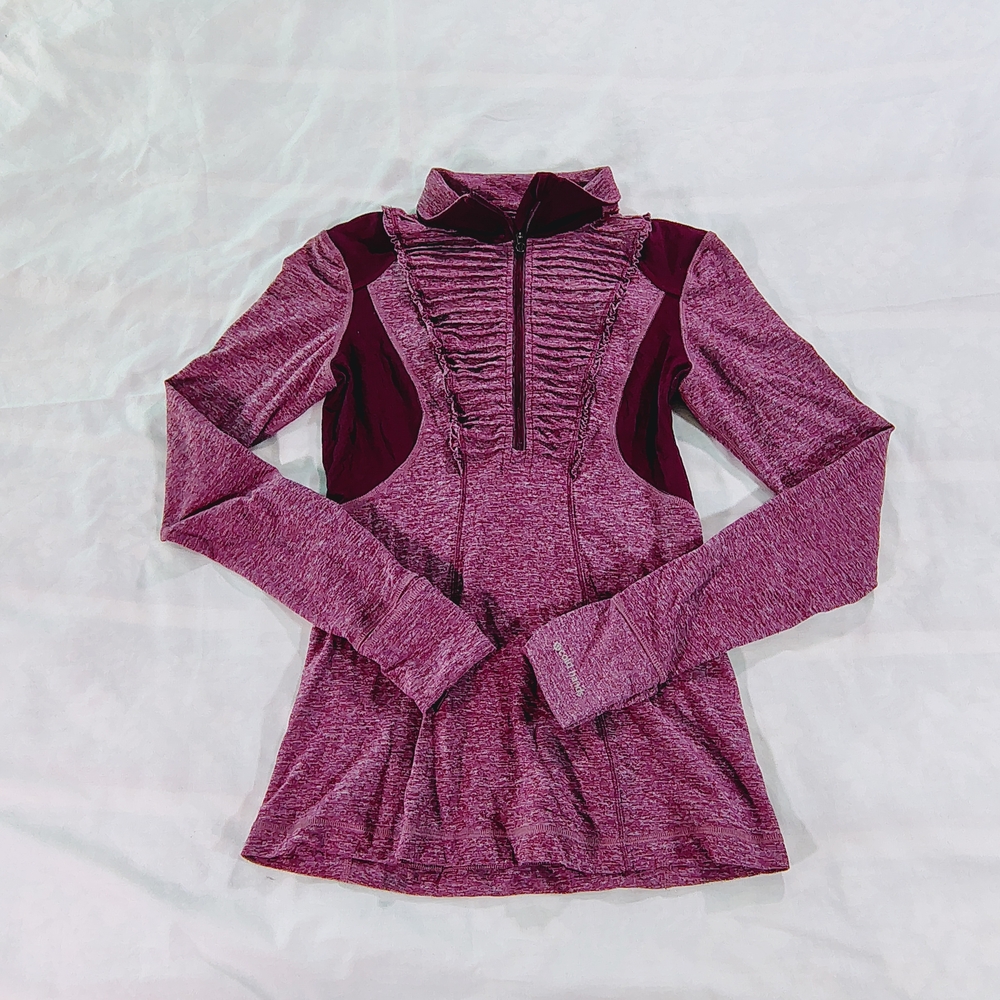 Lululemon Run Your Heart Quarter Zipper Long Sleeve Pullover Top